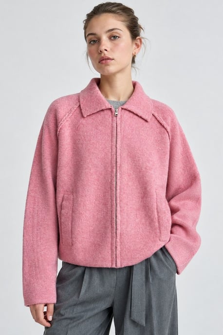 Soft Touch Zip-Up Knit Cardigan - Image 5