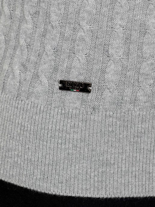 Enzo Milano | Mens Cable Knit Jumper - Image 6