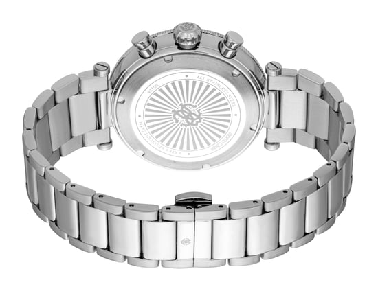 ROBERTO CAVALLI Men Watch, Silver Color Case, Black Dial, Stainless Steel Metal Bracelet, Chronograph, 10 ATM - Image 2