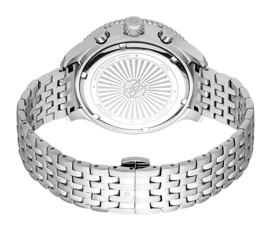 ROBERTO CAVALLI Men Watch, Silver Color Case, Silver Dial, Stainless Steel Metal Bracelet, Chronograph, 10 ATM - Image 2