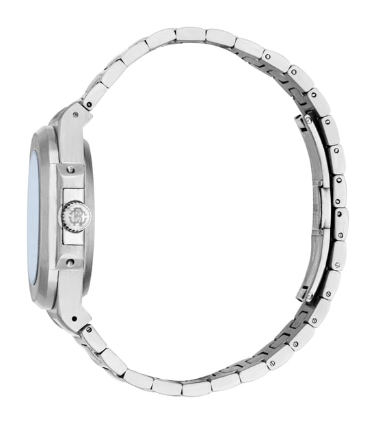 ROBERTO CAVALLI Men Watch, Silver Color Case, Dark Blue Dial, Stainless Steel Metal Bracelet, 3 Hands Date, 3 ATM - Image 3