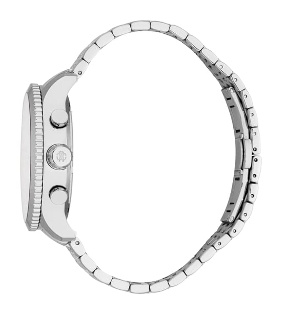 ROBERTO CAVALLI Men Watch, Silver Color Case, Silver Dial, Stainless Steel Metal Bracelet, Chronograph, 10 ATM - Image 3