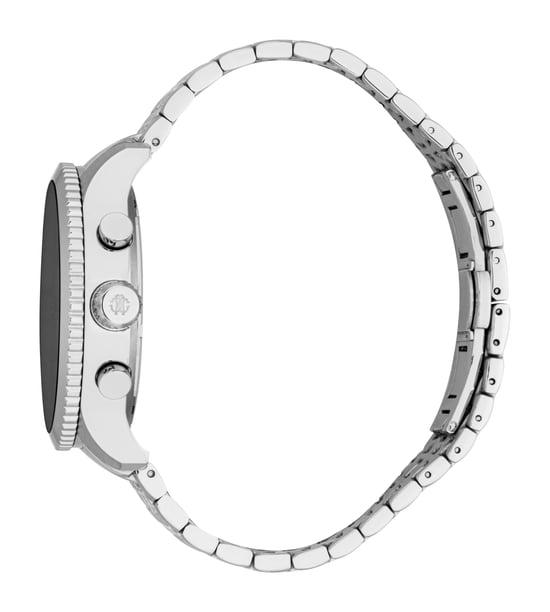 ROBERTO CAVALLI Men Watch, Silver Color Case, Black Dial, Stainless Steel Metal Bracelet, Chronograph, 10 ATM - Image 3