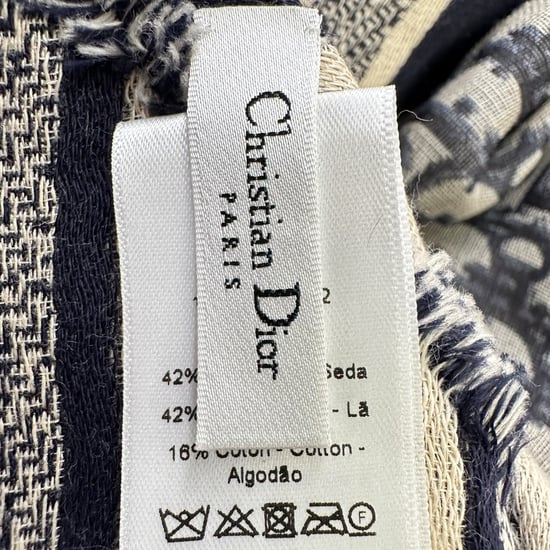 Dior Oblique Scarf in Grey Silk - Image 5