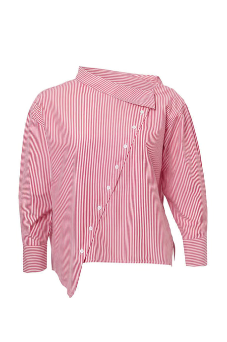 Trendyol Curve Dames Bordeaux Effen Lang Regular fit Grote maten Overhemden - Image 4