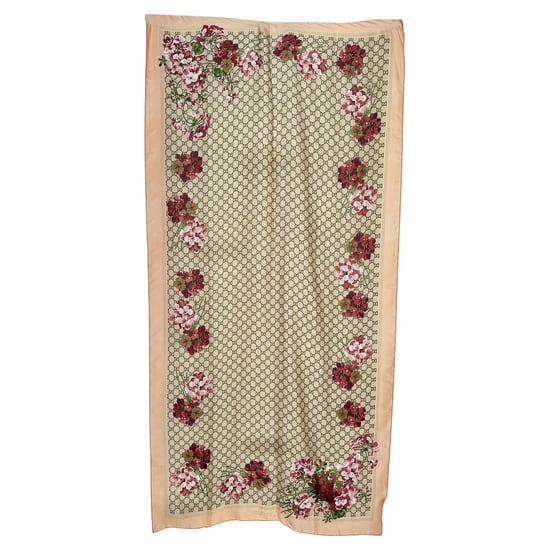 Gucci GG Blooms Print Scarf in Multicolor Silk - Image 2