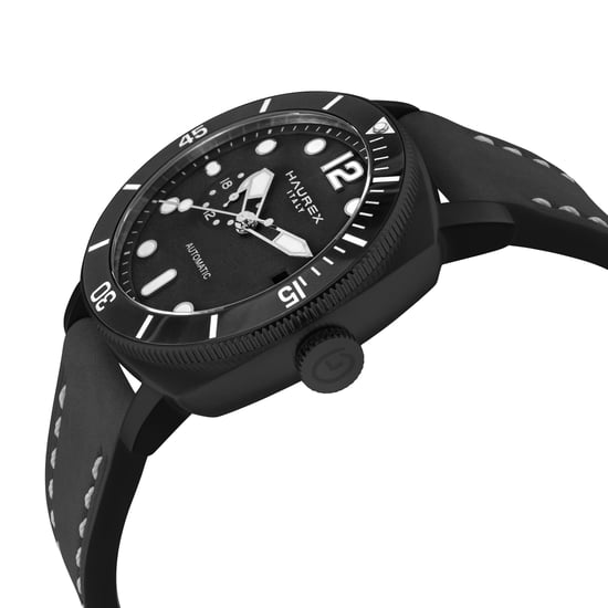 Fortezza IPBLK Stainless Steel Case, Black Bezel, Black Dial, Black Canvas Strap - Image 3
