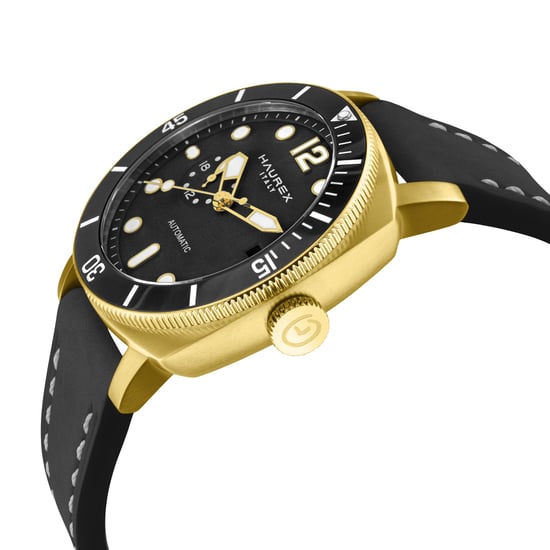 Fortezza IPY Stainless Steel Case, Black Bezel, Black Dial, Black Canvas Strap - Image 3