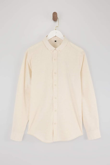 TRENDYOL MAN Men's Beige Plain Long Regular fit Shirts - Image 3