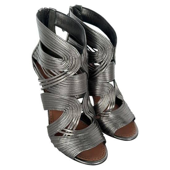 Alaïa Cage Wave Stilletto in Silver Leather - Image 5