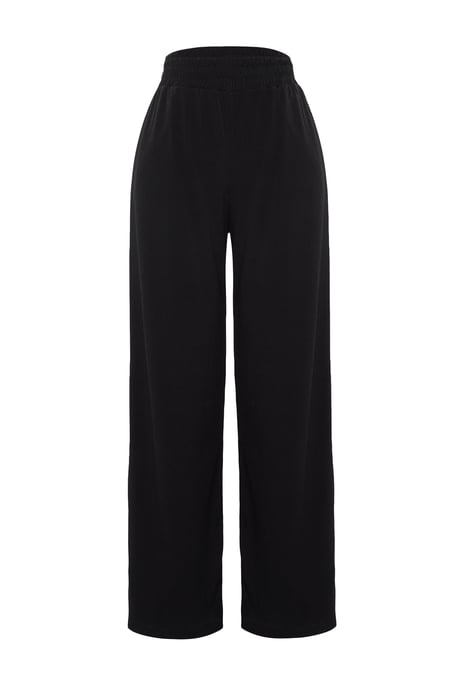 TRENDYOLMİLLA Dames Zwart Effen Wijde pijp Normale taille Broeken - Image 5
