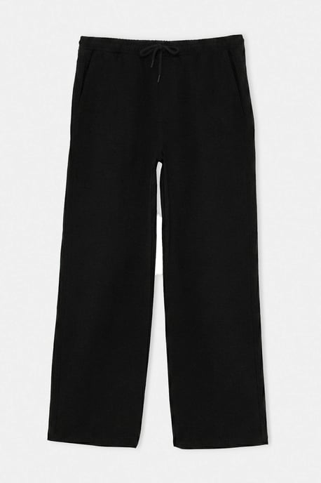 TRENDYOL MAN Men's Black Plain Wide Leg Normal waist Trousers - Image 3