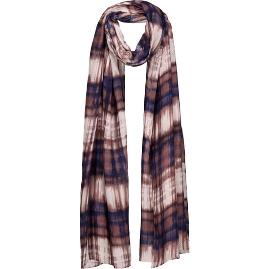 Monari scarf with plaid pattern 810265 554 tiramisu pattern - Image 1