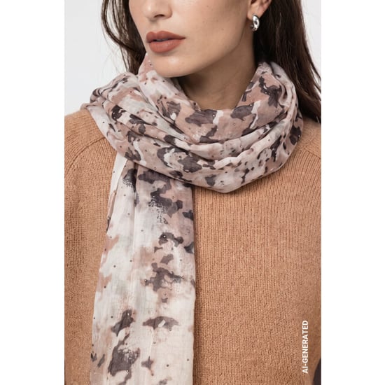 Monari houndstooth-patterned scarf 810055 528 brown sugar pattern - Image 6