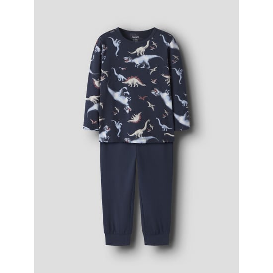 Name It Jongens lange pyjama set nmmnightset dino donkerblauw dinosaurus print - Image 2