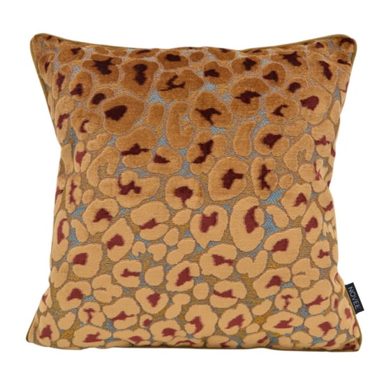 NOVÉE Leopard bruin/burgundy kussenhoes | 45x45 cm | velvet/polyester - Image 1