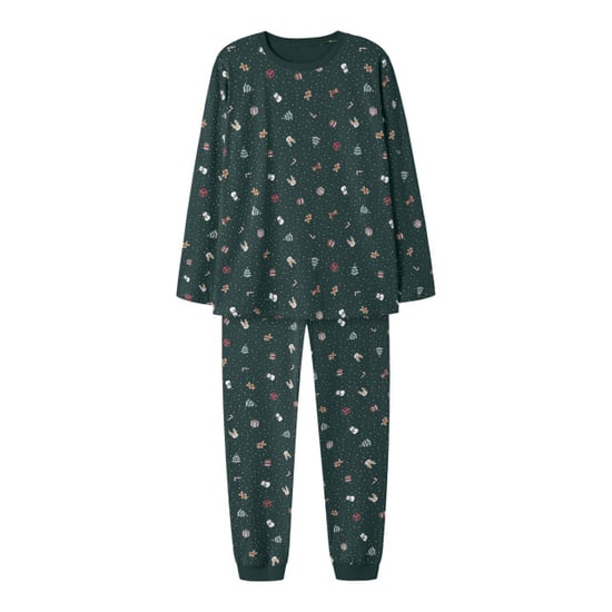 Name It Dames/heren kerst pyjama set lang nanvismas groen - Image 1