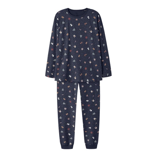 Name It Dames/heren kerst pyjama set lang nanvismas donkerblauw - Image 1