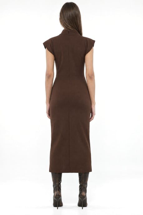 Women’s Half Turtleneck Midi Dress - Image 2
