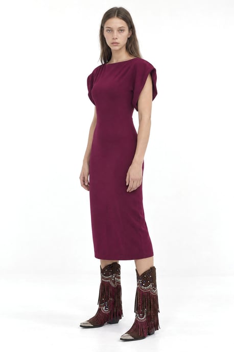 Women's Crew Neck Midi Dress - Image 3