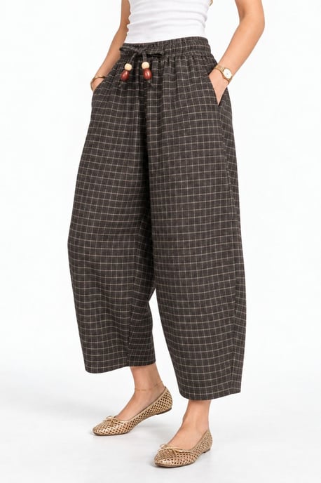 Plaid Culotte Pants - Image 1