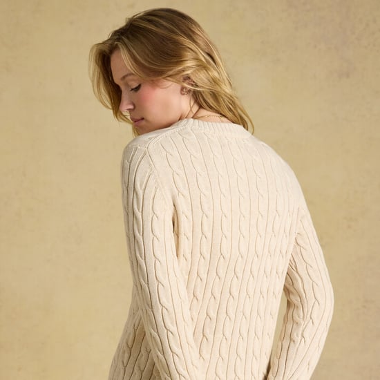 Joules Classic Cable Womens Sweaters Oatmeal - Image 4
