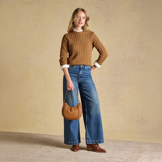 Joules Classic Cable Womens Jumpers Camel - Image 2