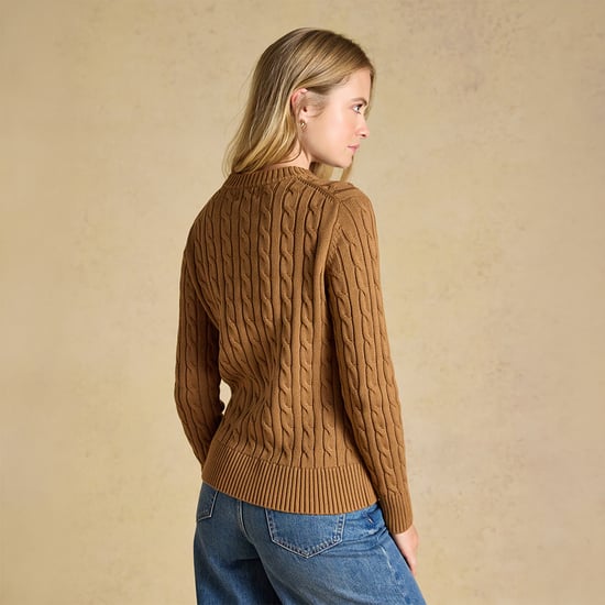 Joules Classic Cable Womens Jumpers Camel - Image 3