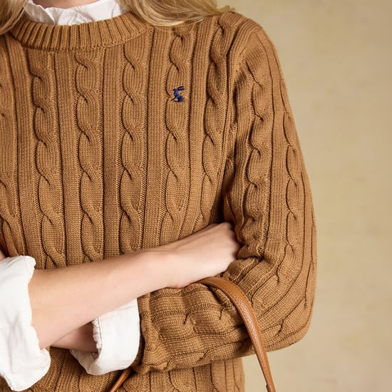 Joules Classic Cable Womens Jumpers Camel - Image 4