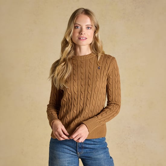 Joules Classic Cable Womens Jumpers Camel - Image 5