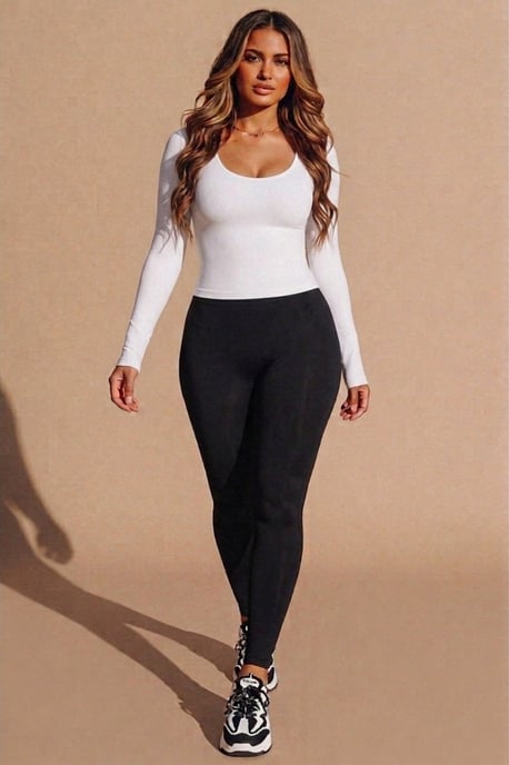 Black Fleece High Waisted Leggings – Fore - Image 4