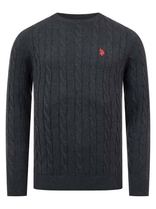 U.S. POLO ASSN. men’s cable knit jumper – 100% cotton - Image 1