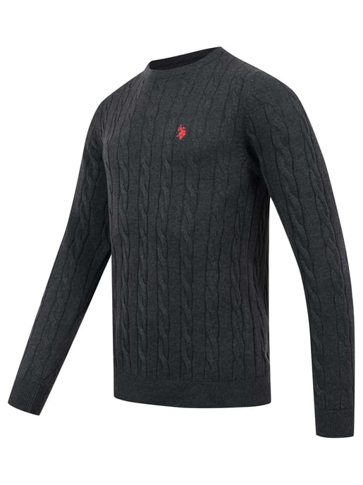 U.S. POLO ASSN. men’s cable knit jumper – 100% cotton - Image 2