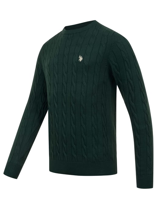 U.S. POLO ASSN. men’s cable knit jumper – 100% cotton - Image 2