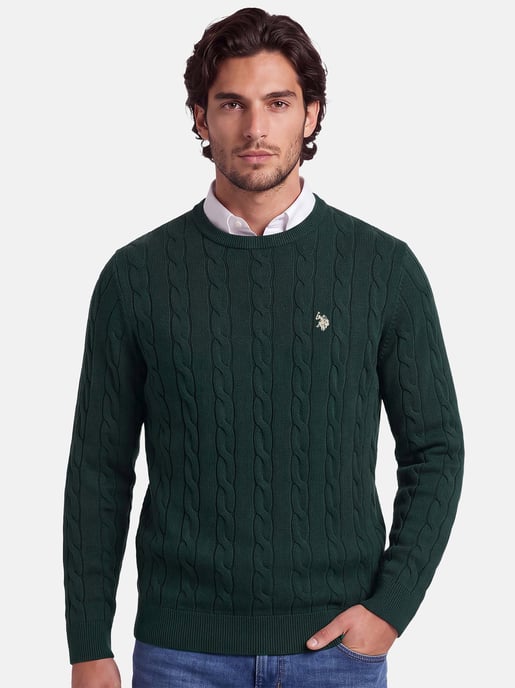 U.S. POLO ASSN. men’s cable knit jumper – 100% cotton - Image 5