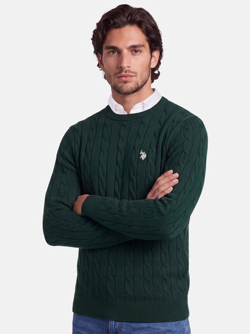 U.S. POLO ASSN. men’s cable knit jumper – 100% cotton - Image 6