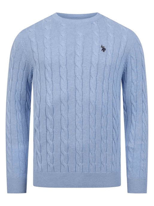 U.S. POLO ASSN. men’s cable knit jumper – 100% cotton - Image 1