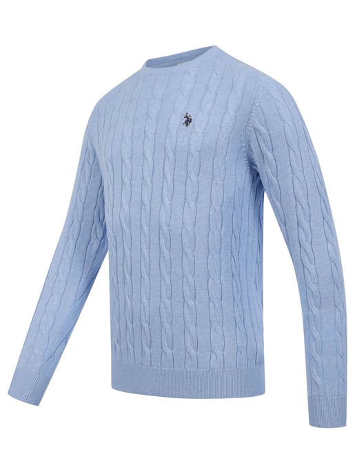 U.S. POLO ASSN. men’s cable knit jumper – 100% cotton - Image 2
