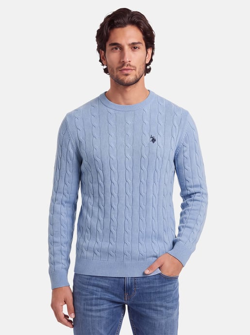 U.S. POLO ASSN. men’s cable knit jumper – 100% cotton - Image 5