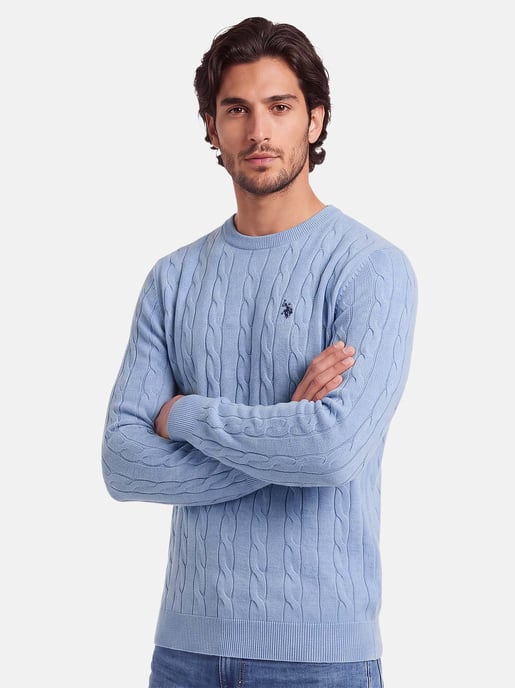 U.S. POLO ASSN. men’s cable knit jumper – 100% cotton - Image 6