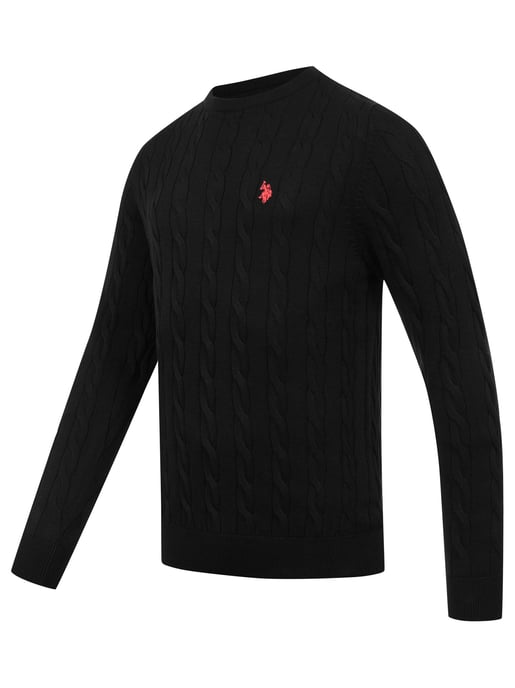 U.S. POLO ASSN. men’s cable knit jumper – 100% cotton - Image 2