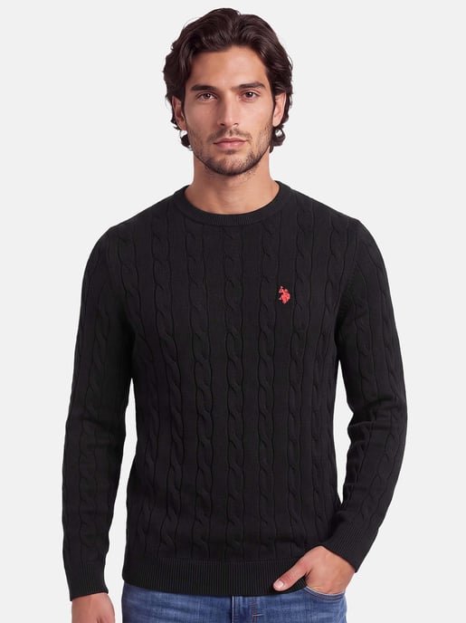 U.S. POLO ASSN. men’s cable knit jumper – 100% cotton - Image 5