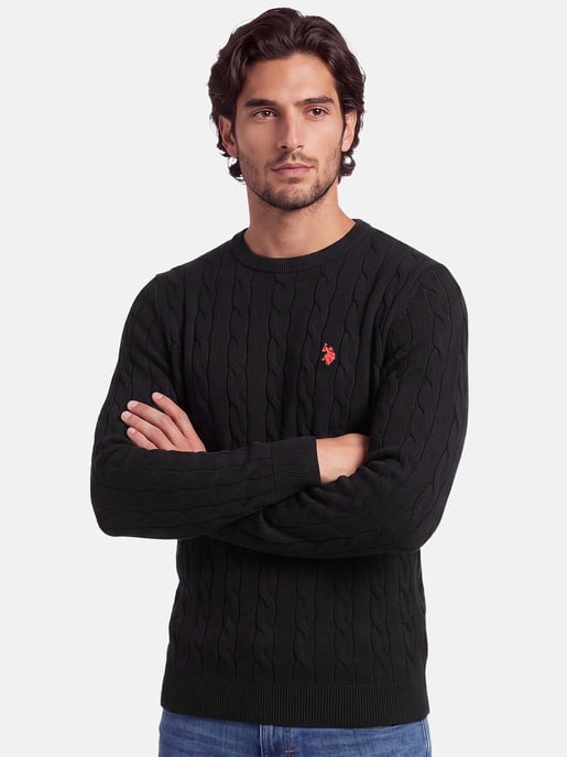 U.S. POLO ASSN. men’s cable knit jumper – 100% cotton - Image 6