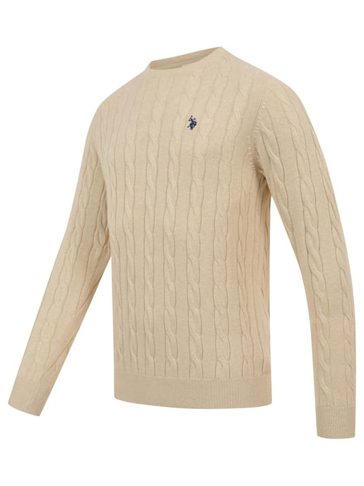 U.S. POLO ASSN. men’s cable knit jumper – 100% cotton - Image 2
