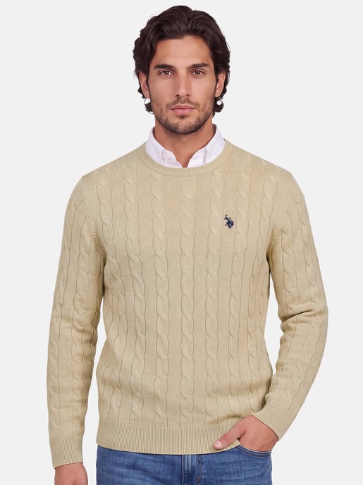 U.S. POLO ASSN. men’s cable knit jumper – 100% cotton - Image 5