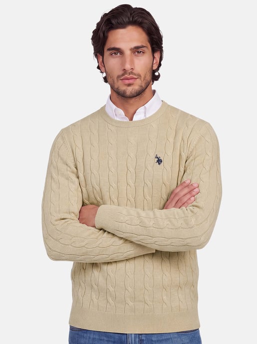 U.S. POLO ASSN. men’s cable knit jumper – 100% cotton - Image 6