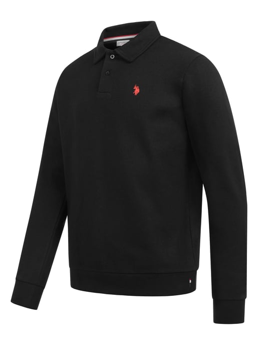 U.S. POLO ASSN. USEthaan heren sweatpolo met lange mouwen – knoopsluiting & geborduurd logo - Image 2