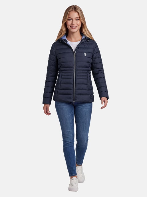 U.S. POLO ASSN. women’s quilted jacket – lightweight with hood - Image 4