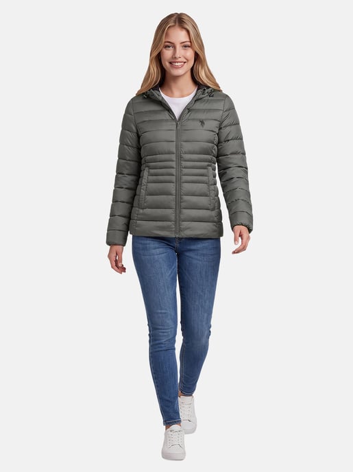 U.S. POLO ASSN. women’s quilted jacket – lightweight with hood - Image 4
