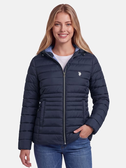 U.S. POLO ASSN. women’s quilted jacket – lightweight with hood - Image 5